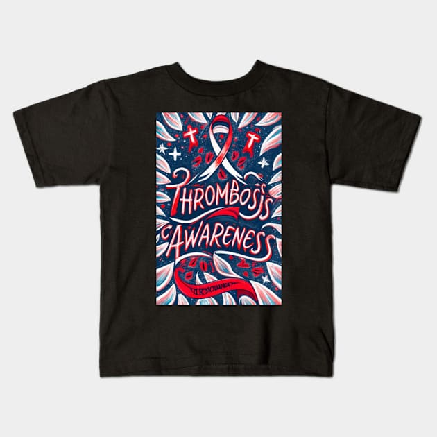 Thrombosis Awareness Ribbon of Hope Kids T-Shirt by Seeds of Authority